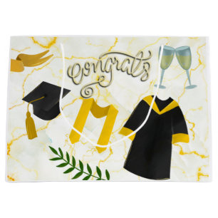 Graduation Congratulation Academic hat and gown Large Gift Bag