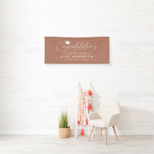 Graduation congratulation simple modern terracotta banner