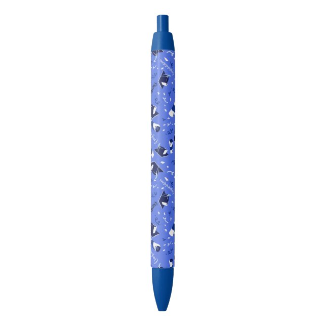 Graduation Congratulations Blue Black Ink Pen (Front Vertical)