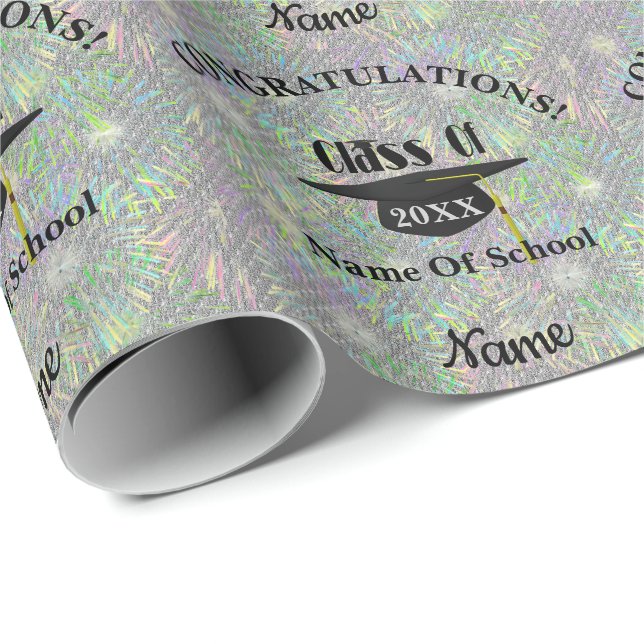 Graduation Congratulations Cap Tassel Personalised Wrapping Paper (Roll Corner)