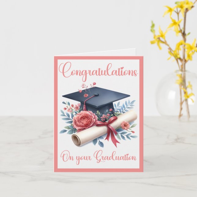 Graduation Congratulations Card (Yellow Flower)