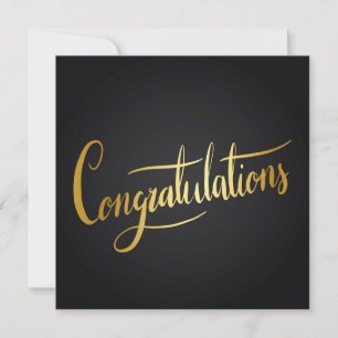 Graduation Congratulations Classic Black and Gold Card