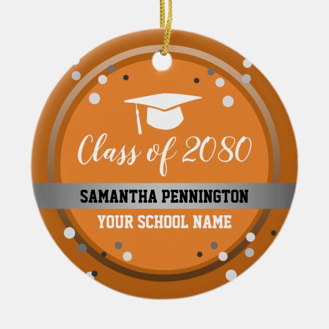 Graduation Congratulations Confetti Ceramic Ornament (Front)