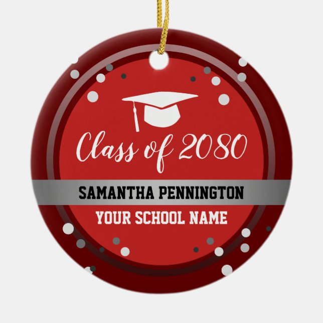 Graduation Congratulations Confetti Ceramic Ornament (Front)