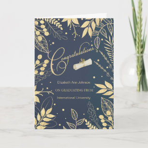 Graduation Congratulations Custom Name and School Card