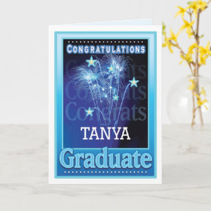 Graduation Congratulations Customise Name Firework Card