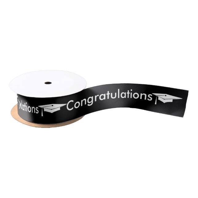 Graduation - Congratulations - Gift Wrap Ribbon Satin Ribbon (Spool)