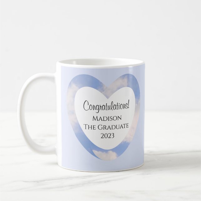 Graduation Congratulations Light Blue Sky Coffee Mug (Left)