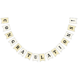Graduation Congratulations Modern Black Gold Decor Bunting