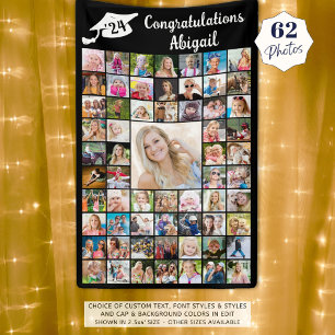 Graduation Congratulations Name 62 Photo Collage Banner
