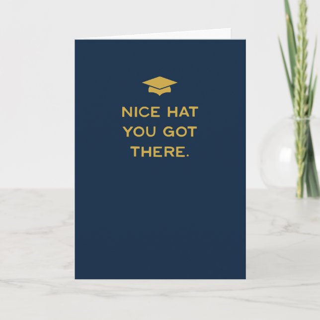 Graduation congratulations nice hat funny grad card (Front)