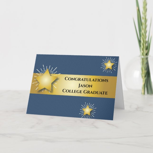 Graduation Congratulations Personalised Star Card (Front)
