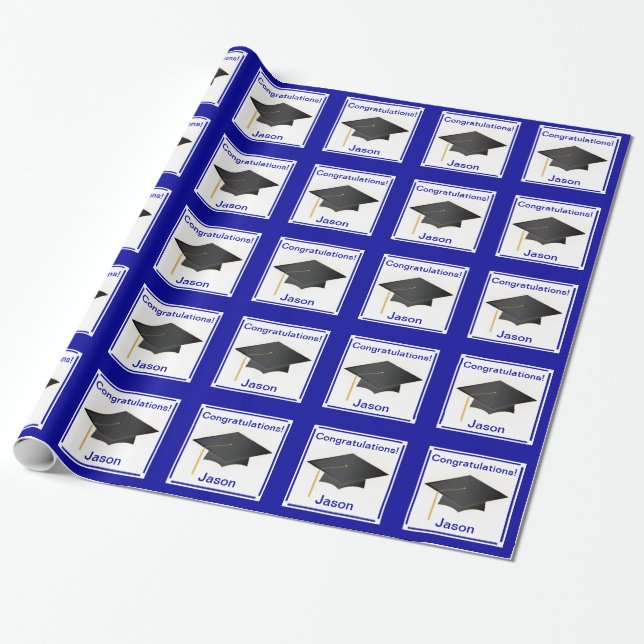 Graduation Congratulations Personalised Wrap Wrapping Paper (Unrolled)