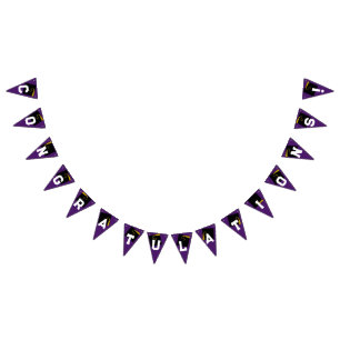Graduation Congratulations Purple Bunting