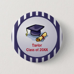 Graduation Congratulations Remember the Past 6 Cm Round Badge
