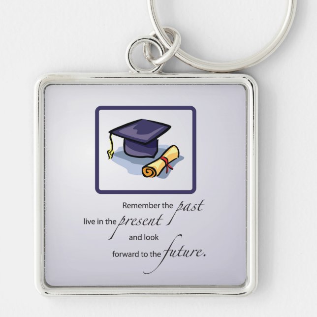 Graduation Congratulations Remember the Past Key Ring (Front)