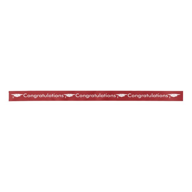 Graduation - Congratulations - Ribbon - Grad Red Satin Ribbon (Front)