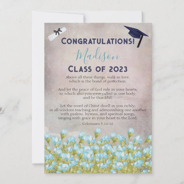 Graduation Congratulations Scripture Greeting Card (Front)