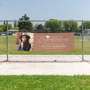 Graduation congratulations terracotta modern photo banner