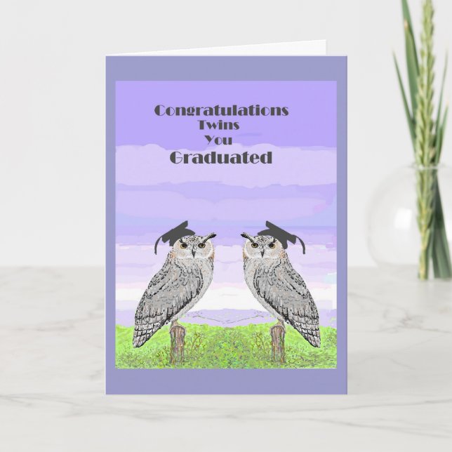 Graduation Congratulations Twins Card (Front)