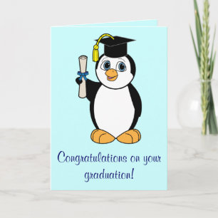 Graduation Congratulations with Boy Penguin Card