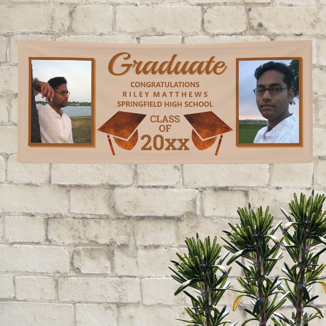 Graduation Copper 2 Photo Congratulations Graduate Banner (Creator Uploaded)