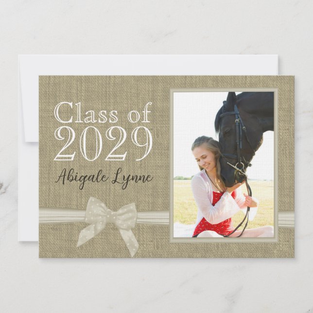 Graduation Country Sweetheart Photo Invitation (Front)
