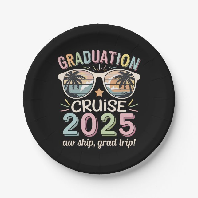 Graduation Cruise 2025 Graduate Cruising Squad Paper Plate (Front)