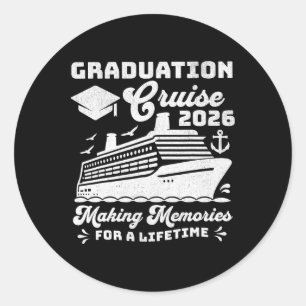 Graduation Cruise Cl Of 2026 Seniors Matching Grad Classic Round Sticker