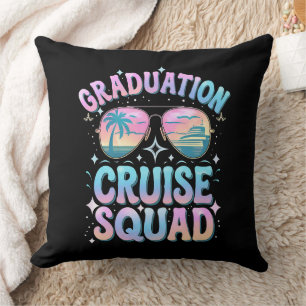 Graduation Cruise Squad Cruising Ship Retro Cushion