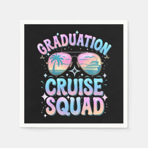 Graduation Cruise Squad Cruising Ship Retro Napkin