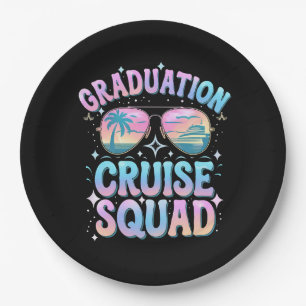 Graduation Cruise Squad Cruising Ship Retro Paper Plate