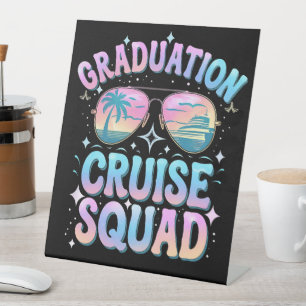 Graduation Cruise Squad Cruising Ship Retro Pedestal Sign