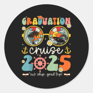 Graduation Cruise Squad Funny Cruising Graduation Classic Round Sticker