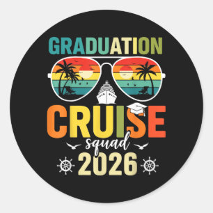 Graduation Cruise Squad Senior 2026 Cruising Classic Round Sticker