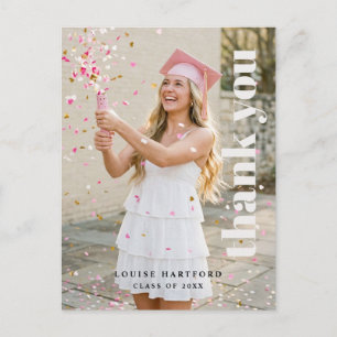 Graduation Custom Elegant Photo Thank You Postcard