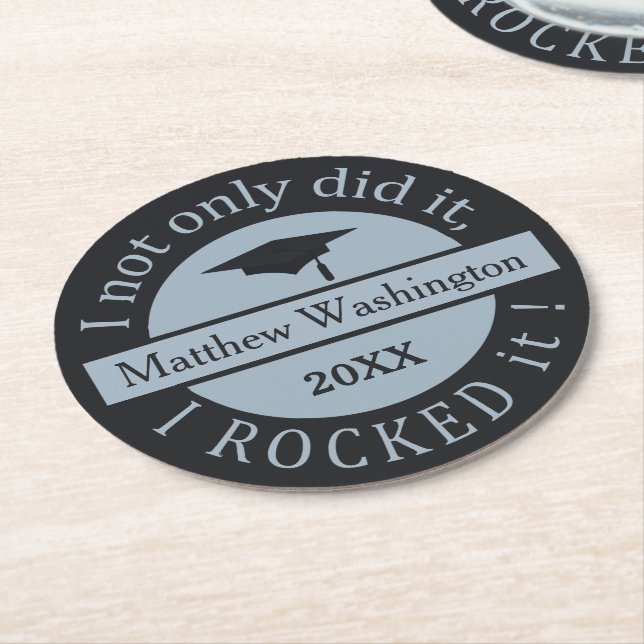 Graduation custom name & year coasters (Angled)