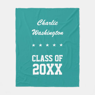 Graduation custom name, year & colour fleece blanket