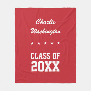 Graduation custom name, year & colour fleece blanket