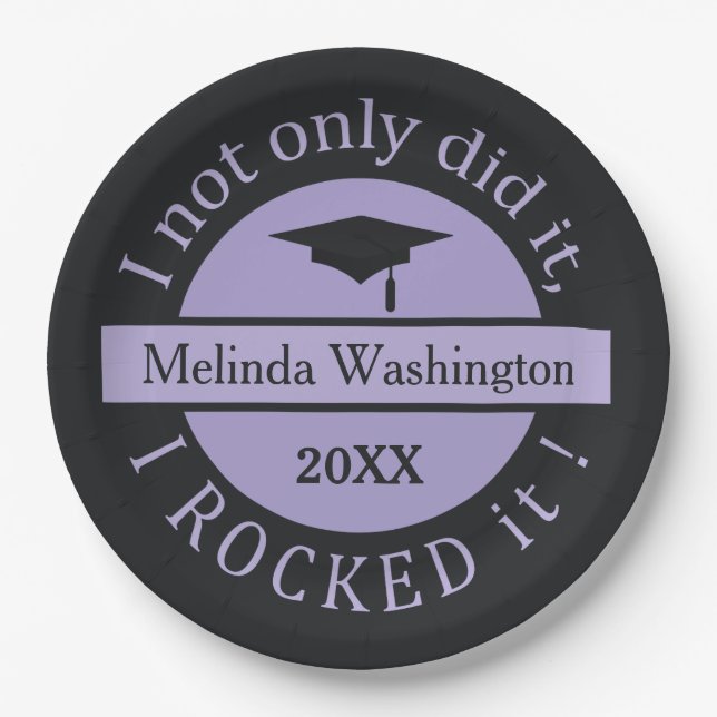 Graduation custom name & year paper plates (Front)