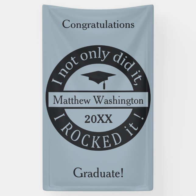 Graduation custom name, year & text banner (Vertical)