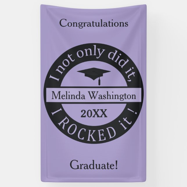 Graduation custom name, year & text banner (Vertical)