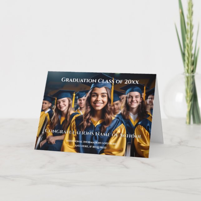 Graduation custom photo collage colour picture card (Front)