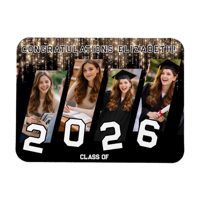  Graduation Custom with Photo Collage Magnet (Horizontal)