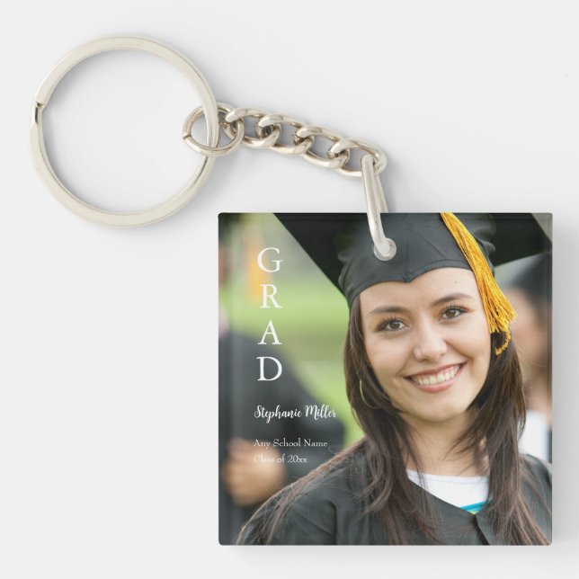 Graduation Customisable Name School And Class Year Key Ring (Front)