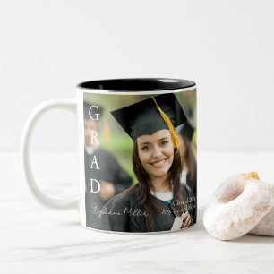 Graduation Customisable Name, School, and Year  Two-Tone Coffee Mug