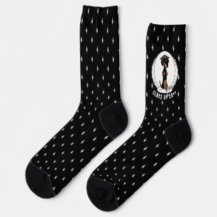 Graduation Dachshund (black & tan) - Cute dog Socks