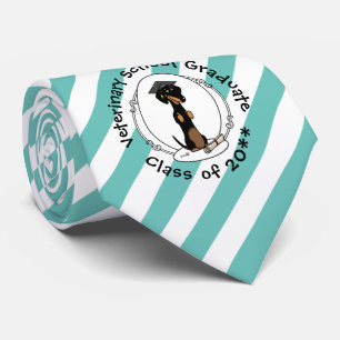 Graduation Dachshund Dog (black & tan) Cute Tie
