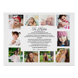 Graduation Day 10 Photo To Daughter Sentimental  Poster