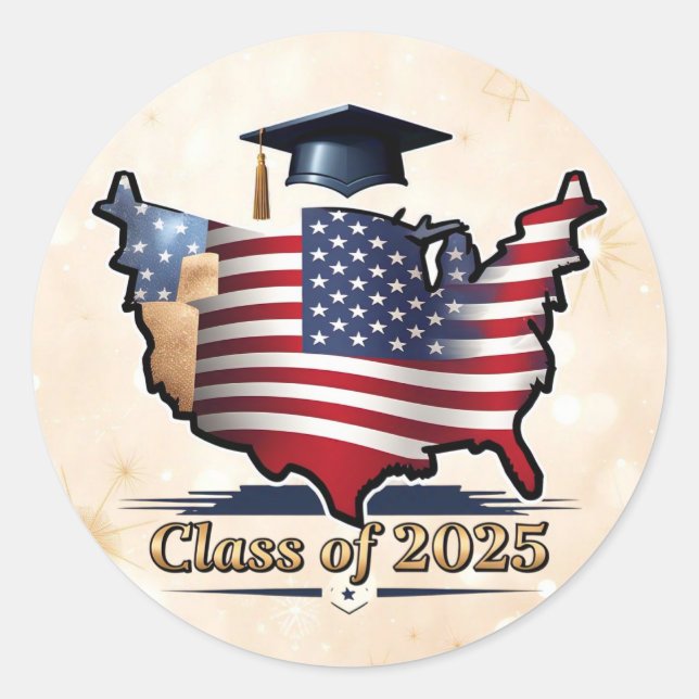 "Graduation Day Themed Decor" Classic Round Sticker (Front)